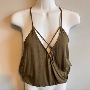 Full Tilt XS Olive Green Sleeveless Spaghetti Strap Tank Top